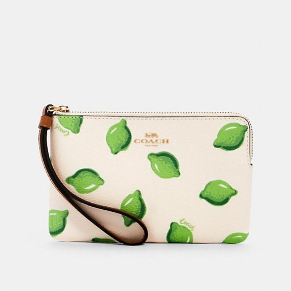 Coach Handbags - Coach Corner Zip Lime Wristlet